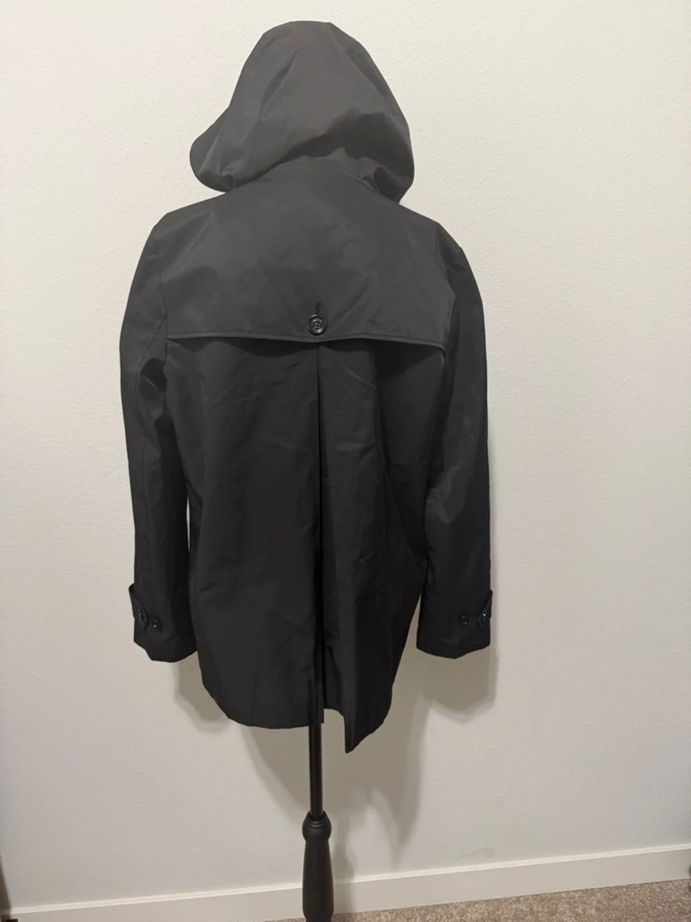 NWT Calvin Klein Black Hooded Rain Coat S7